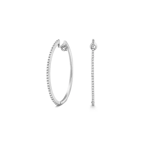 18ct White Gold Diamond Hoop Earrings 0.51ct  